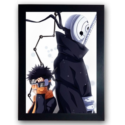 Quadro Decorativo Poster Naruto Obito Criança E Obito Adulto Emoldurado  30x42cm no Shoptime