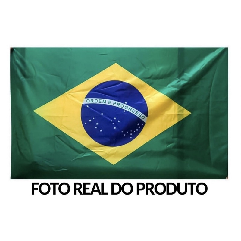 Bandeira do Brasil Oficial Seleção Copa do Mundo em Cetim Brilhante -  Tamanho Grande 1,20m x