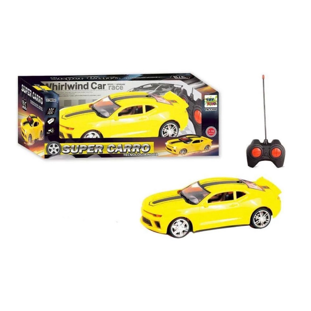 Carro Controle Remoto Bateria Recarregável Incríveis Modelos Cor Amarelo