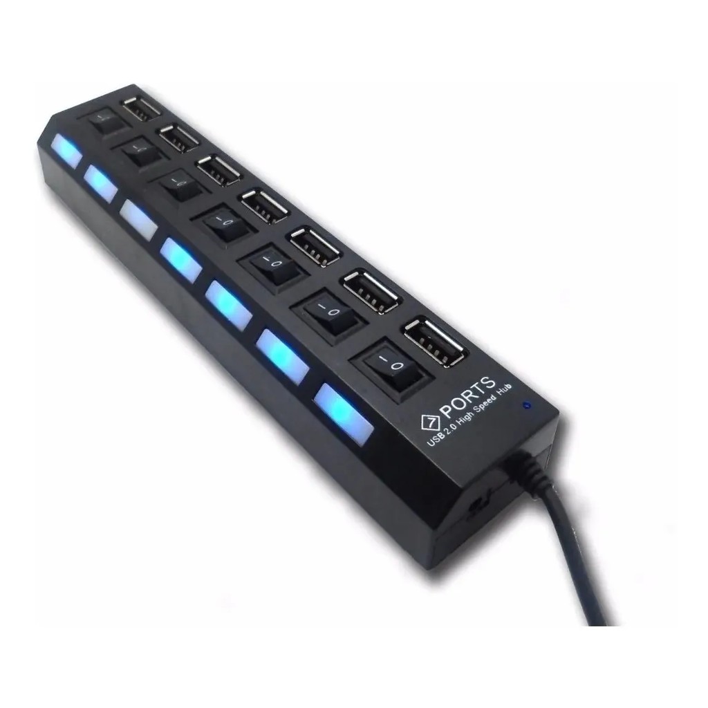Hub Usb 7 Portas Envio Imediato Com Chave Seletora 2.0 Speed