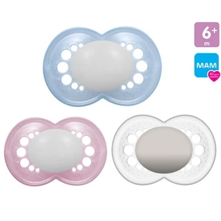 Chupeta MAM Original +6 Meses Liso Básico Bico Silicone Luxo Meninos Meninas 1 unidade