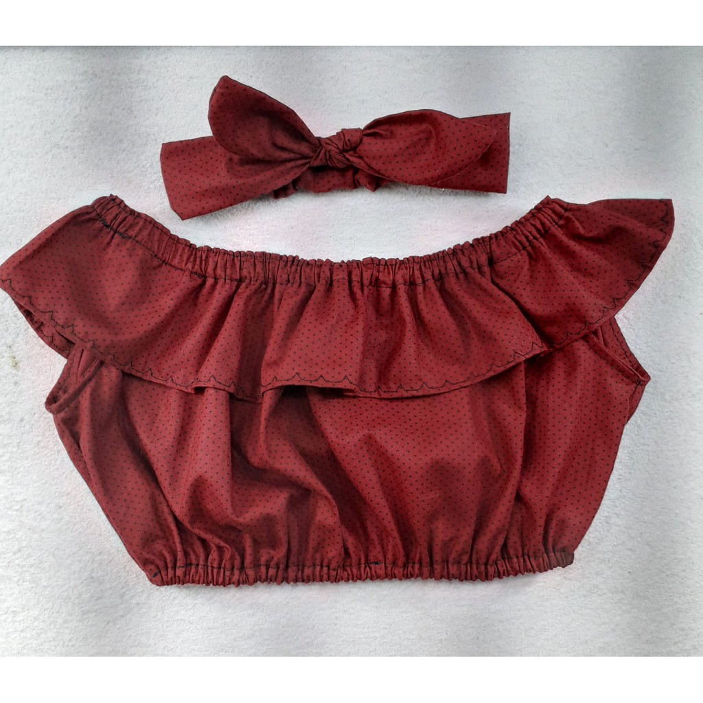 Top ciganinha infantil + tiara bandana. Shopee Brasil