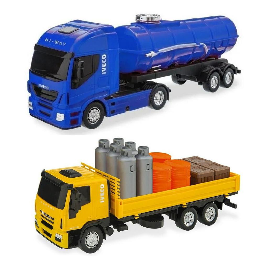 Caminhão De Brinquedo Carreta Caçamba Iveco Hi Way Miniatura