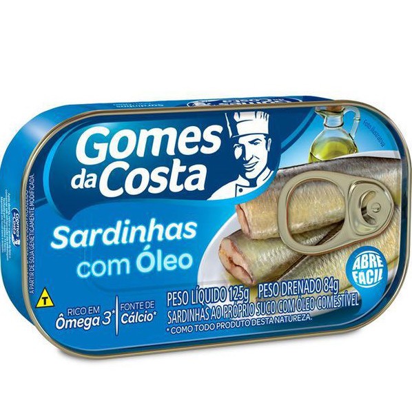 Sardinha Enlatada Com óleo Gomes Da Costa 125g Shopee Brasil 3756