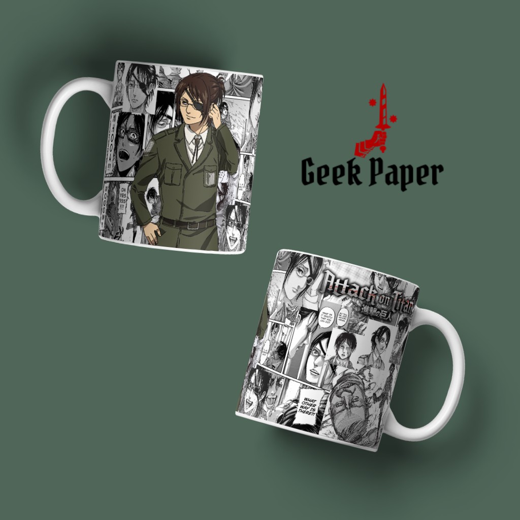 Caneca de Porcelana Attack on Titan Shingeki no Kyojin AOT Anime Mangá - Hange Zoe Cozinha Decoração