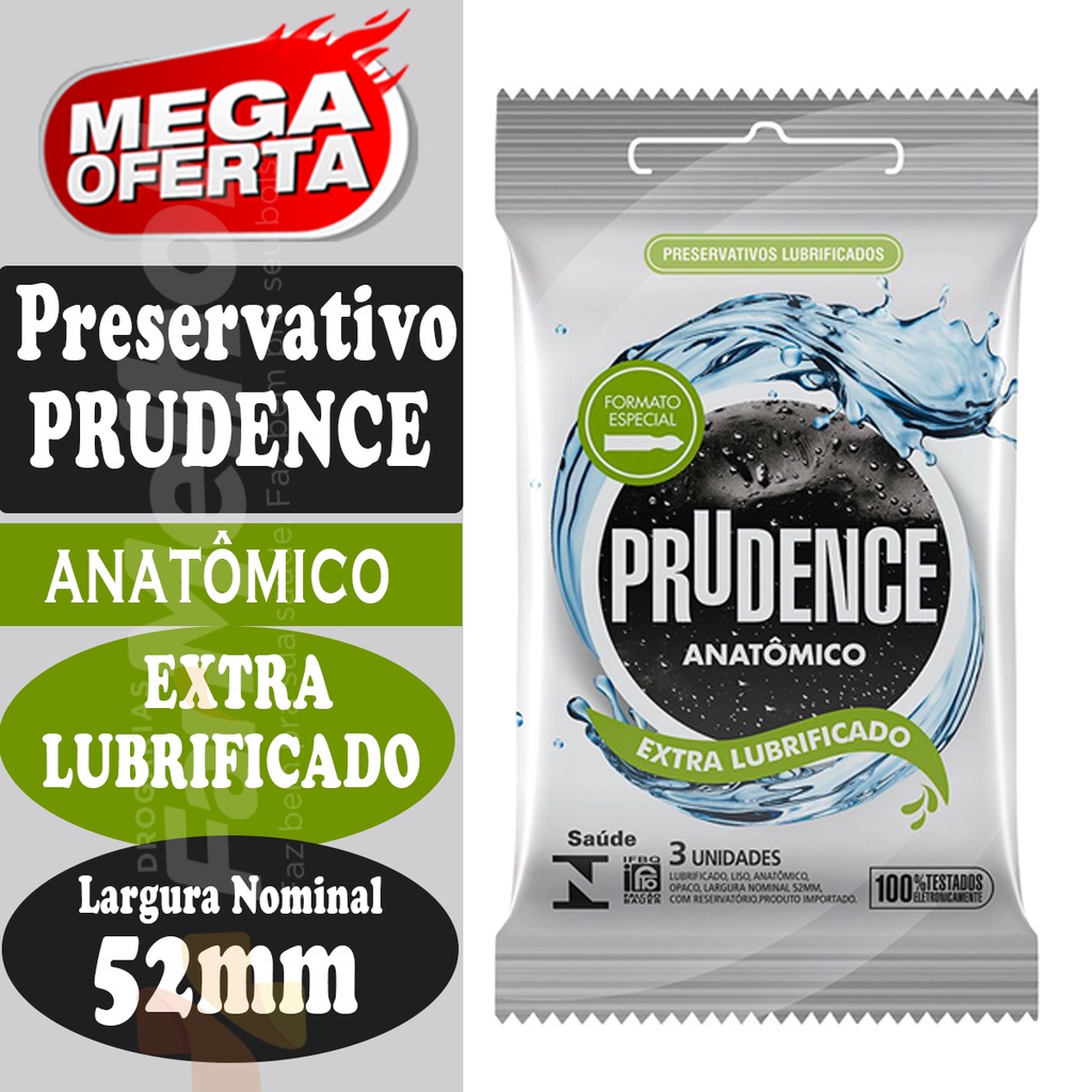 Camisinha Preservativo Prudence Anatômico Extra Lubrificado Com 3 Unidades Shopee Brasil 