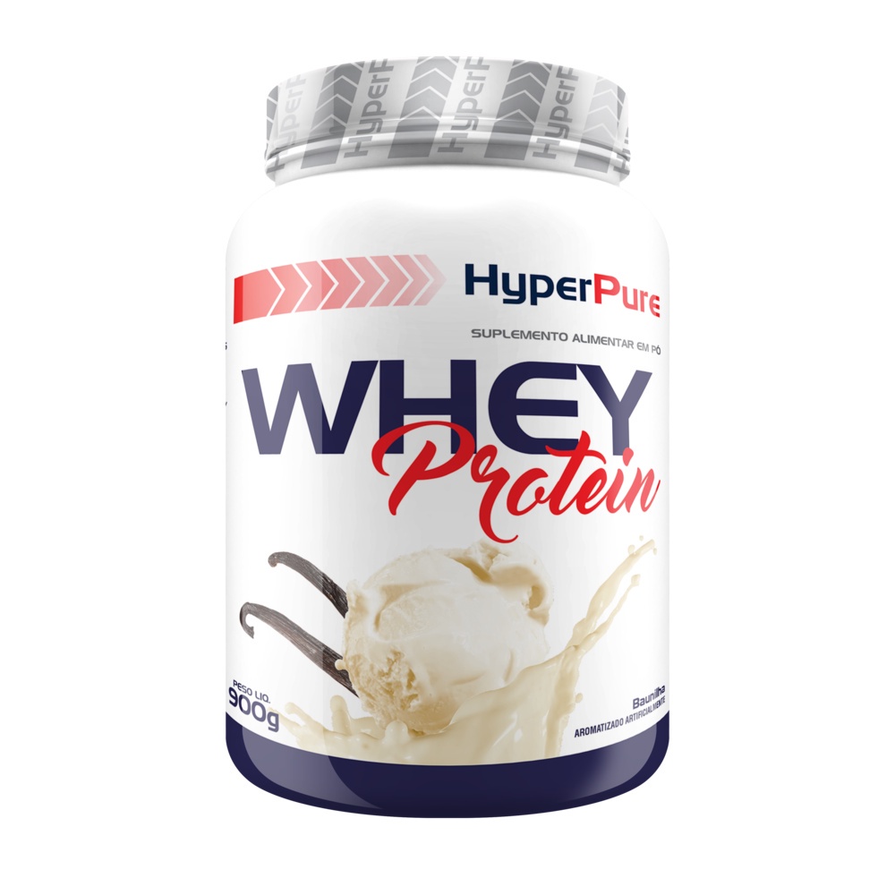 Whey Protein 900g – Hyperpure Suplemento para auxilio no pós treino e recuperação muscular