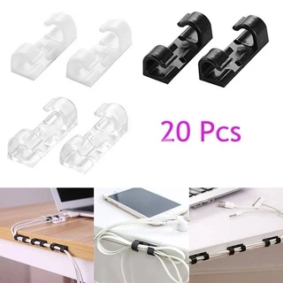 20 Pçs / Set Organizador De Armazenamento De Cabo De Rede Cabo De Dados Clipe Fio Fixo