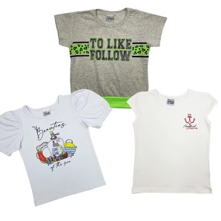 Kit 3 Blusas Camiseta Roupa Infantil de Menina em Oferta na Shopee