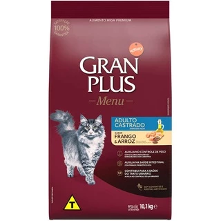Ração Gran Plus 10kg Gatos Castrados Frango e Arroz