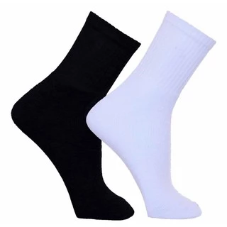 Kit 12 Pares De Meia Cano longo Preto/Branco Unissex