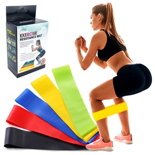 Kit 5 Faixas Mini Band Exercícios Multifuncional Yoga Fisioterapia e Treino Resistance Belt