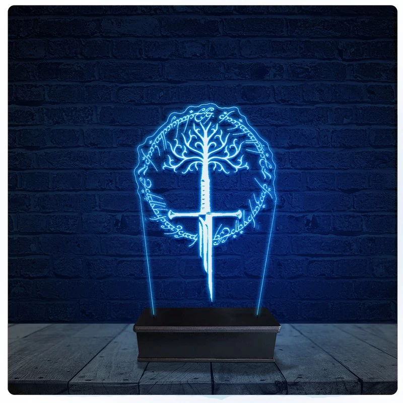 Luminária Led Acrilico Abajur - Senhor dos Anéis Gondor 03