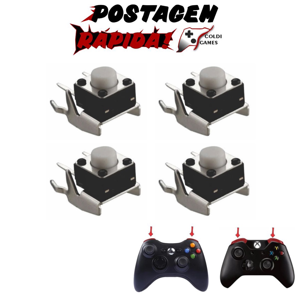 4 Botões interruptores Rb Lb para Controle Xbox 360 e Xbox One