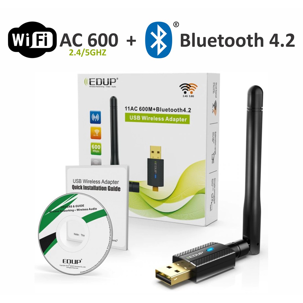 Adaptador Wireless Em Wifi 5Ghz AC 600 Bluetooth
