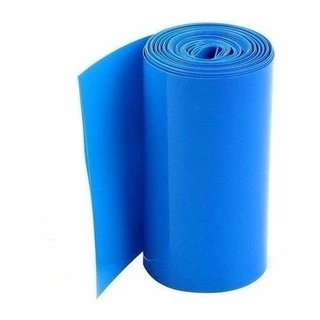 1xmt Tubo Termo Retrátil Azul Pvc 240mm Chato / Diam 152mm