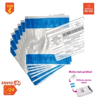 Kit 100 a 500 Saco Para Nota Fiscal Saquinho Para Declaração de Conteúdo Sedex Correio Envelope Canguru Awb Janela Com Adesivo Inviolável 10x12