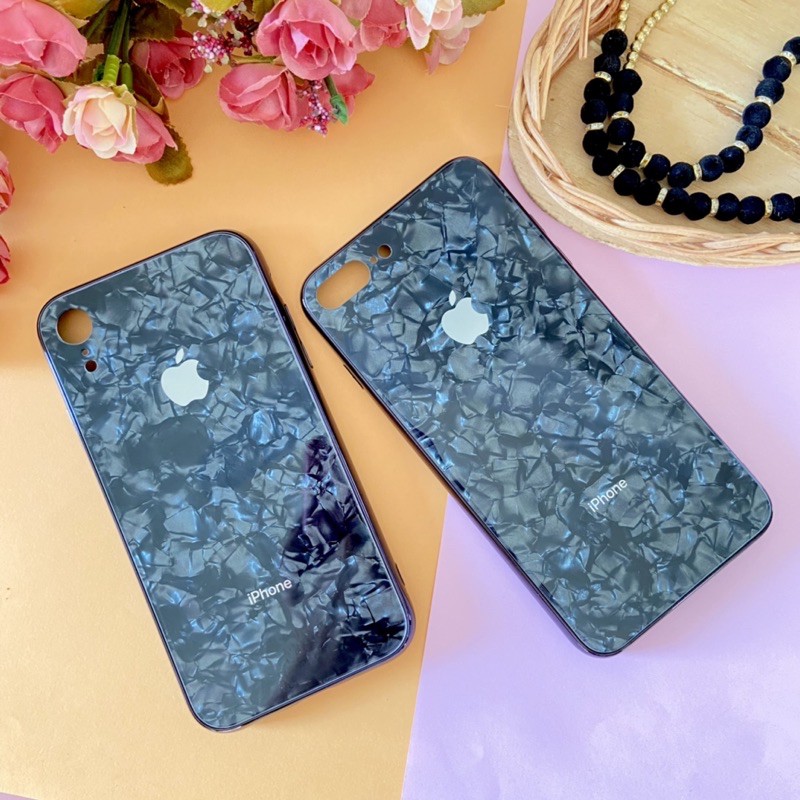 Tybiky Cover per iPhone 8 Plus, con fiori veri, in gomma trasparente, fatta a mano, motivo floreale essiccato a mano, per iPhone 7 Plus, colore: rosa, giallo e viola