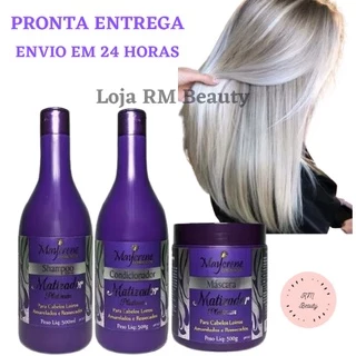 Kit Shamp + Cond + Masc Matizador Platinum Loiro Maycrene Pronta Entrega