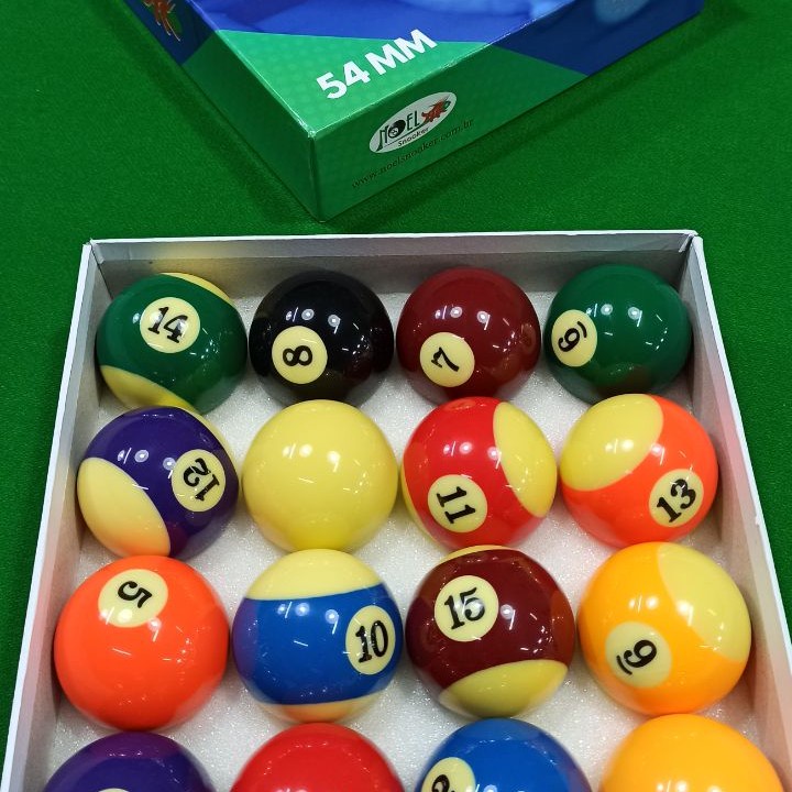 Jogo de bolas de sinuca, de resina de 52.5mm, conjunto completo de bolas de  sinuca