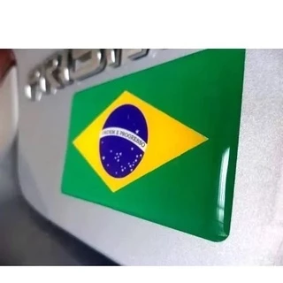 Adesivo Resinado Bandeira Brasil Para Carro e Caminhão 8x5cm
