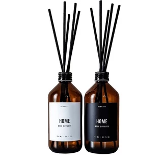 Frasco Ambar Para Difusor Com Varetas De Fibra Vidra Preta Bemhaus Aromatizador Ambiente