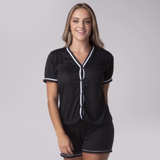 Baby Doll Pijama Blogueirinha Roupa de Dormir Americana Malha Pós Cirurgico Abertura Botão Short Fresquinho 329 em Oferta na Shopee