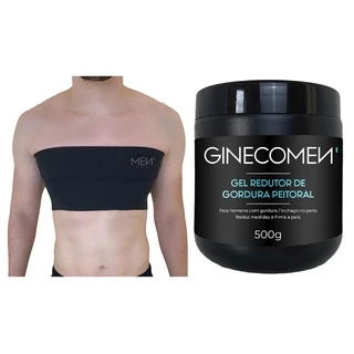 Kit Gel Redutor de Ginecomastia 500g + Cinta de Compressão Peitoral Ginecomen