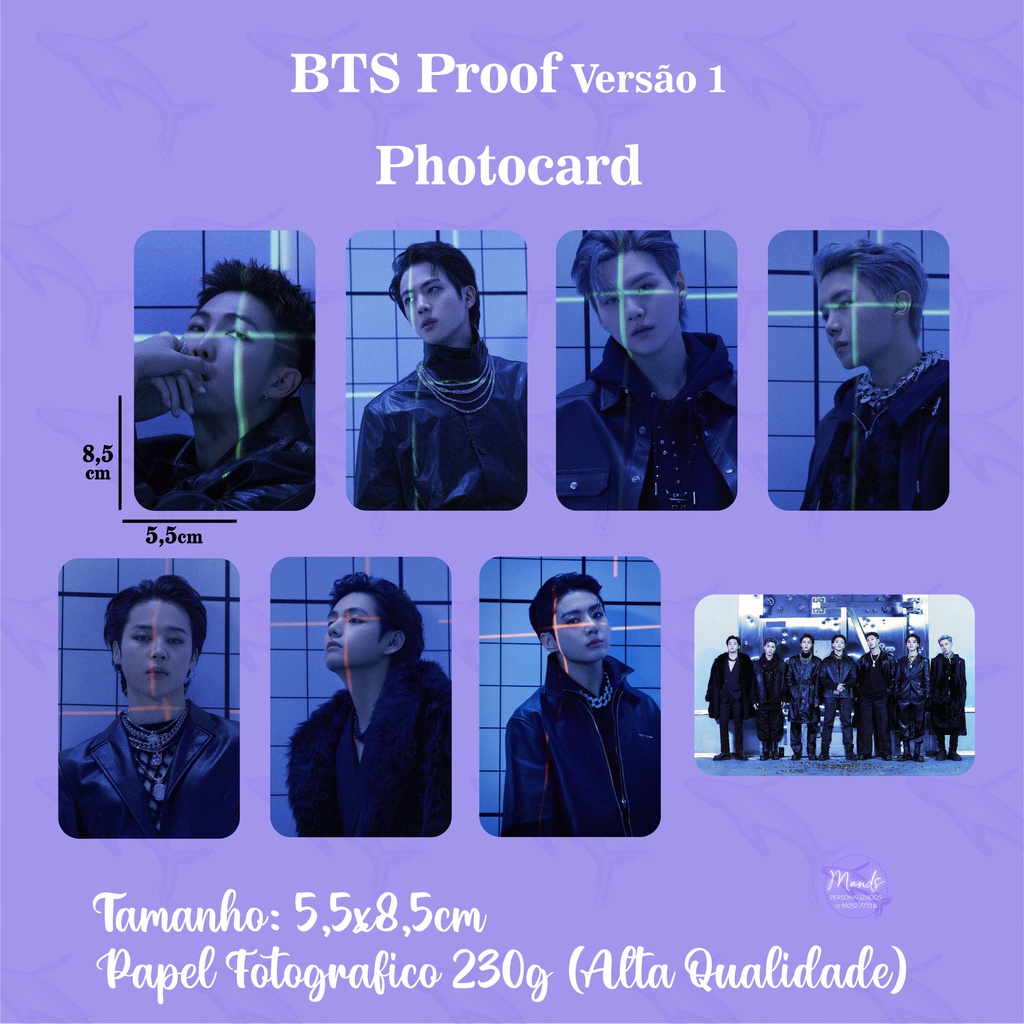 Kit com 8 Photocards - BTS PROOF Photocard (Ler Descrição)