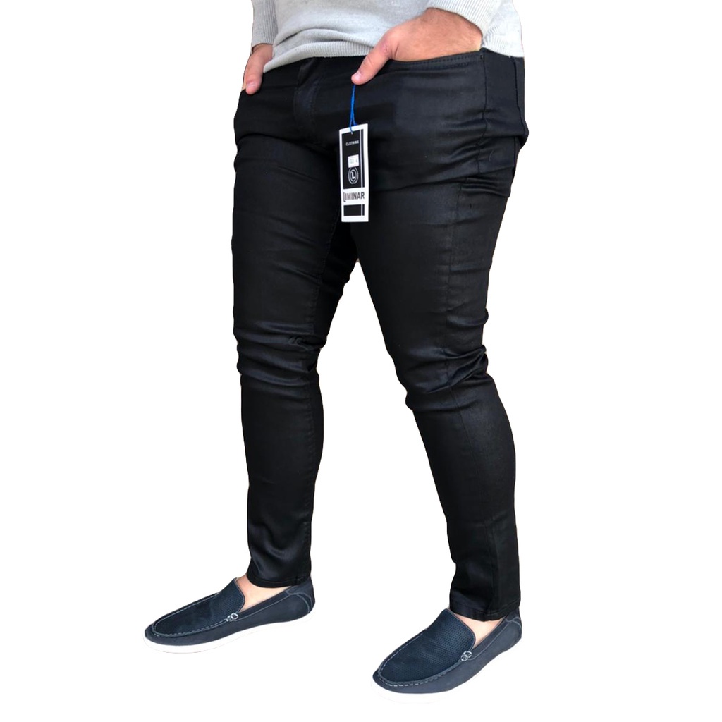 Calça jeans best sale resinada masculina