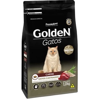 Ração Golden Gatos Adultos Castrados Carne 1kg