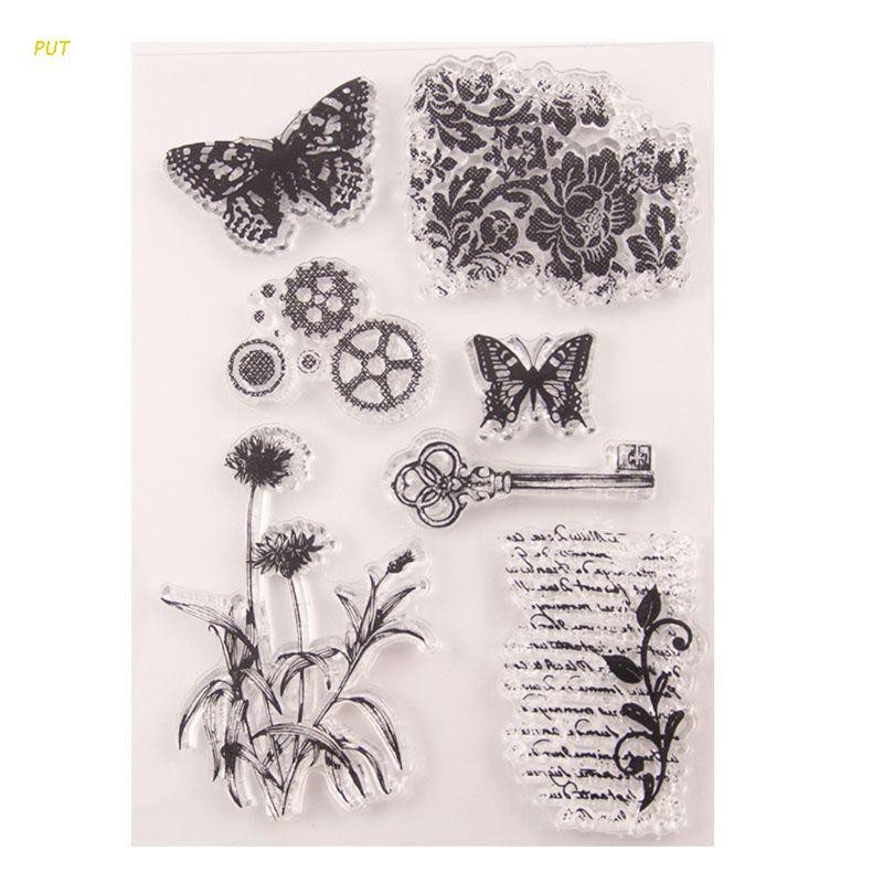 PUT Butterfly Silicone Clear Seal Stamp DIY Scrapbooking Embossing Photo Album  Decorative Paper Card Craft Art Handmade Gift clear stamps alphabet