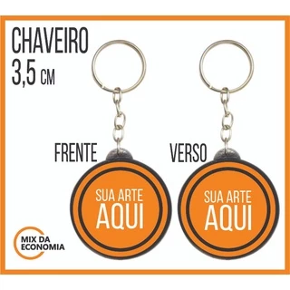 Chaveiro Dupla Face Personalizado-3,5cm em Oferta na Shopee