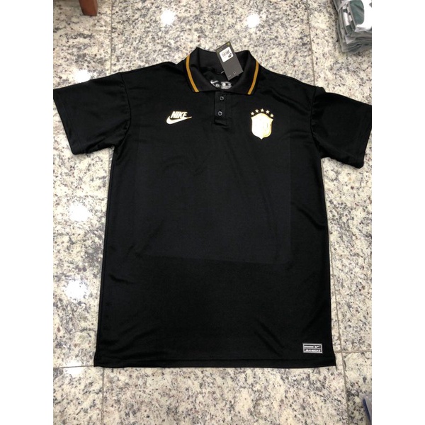 camisa polo seleção brasileira preto e dourado 2022 camiseta seleção ENVIO-  IMEDIATO