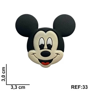 Aplique Emborrachado Kit 10 Unidades Mickey para Sapatos e Artesanatos REF 33