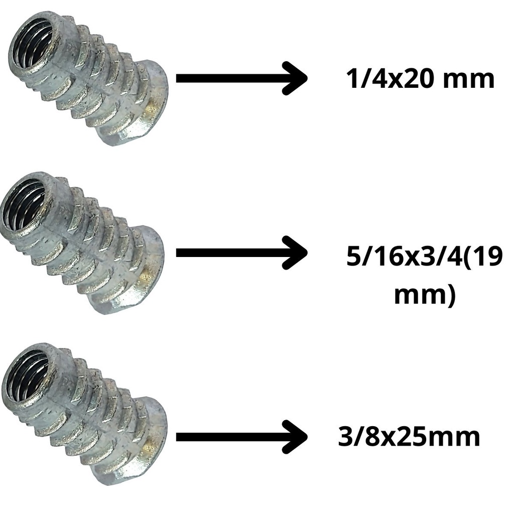 Bucha Americana Para Móveis 1 4x20mm 5 16x3 4 3 8x25mm 60 Peças 20 De Cada Shopee Brasil