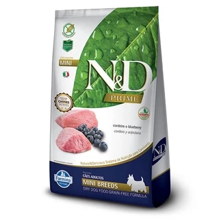 Ração Farmina N&D Prime Cães Adultos Mini Cordeiro e Blueberry 800 g
