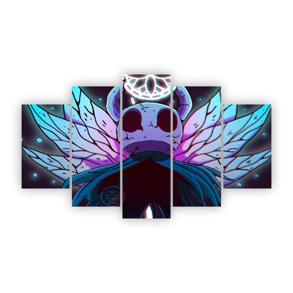 Kit 5 Quadros Mosaico Hollow Knight Dream Nail