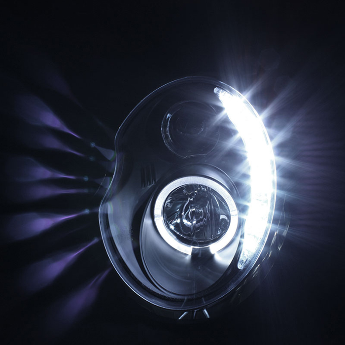 Farol Angel Eyes Led Bmw Mini Cooper 2001 a 2006 Cromado
