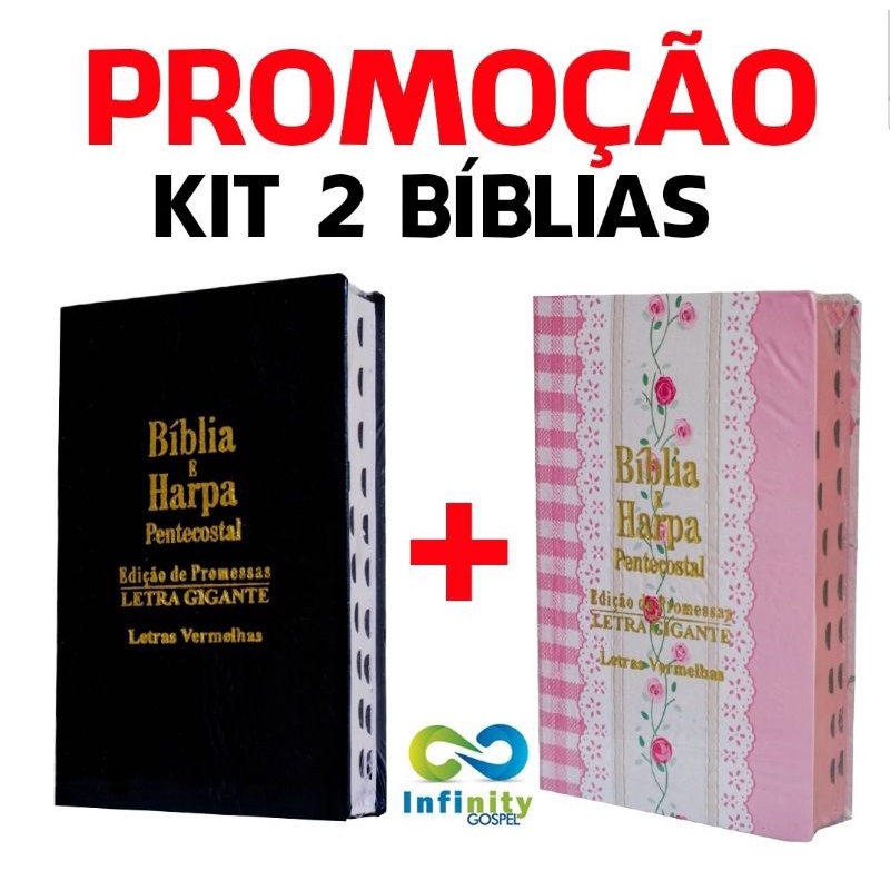 Combo 2 Bíblias Edição De Promessas Letra Grande Com Harpa Palavras De  Jesus Em Vermelho Revista E Corrigida Pink E Rosa