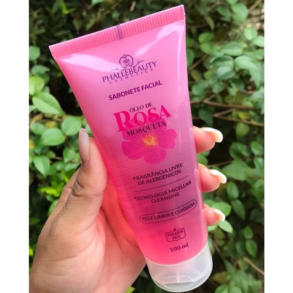 Sabonete Facial Óleo de Rosa Mosqueta Phallebeauty Shopee Brasil