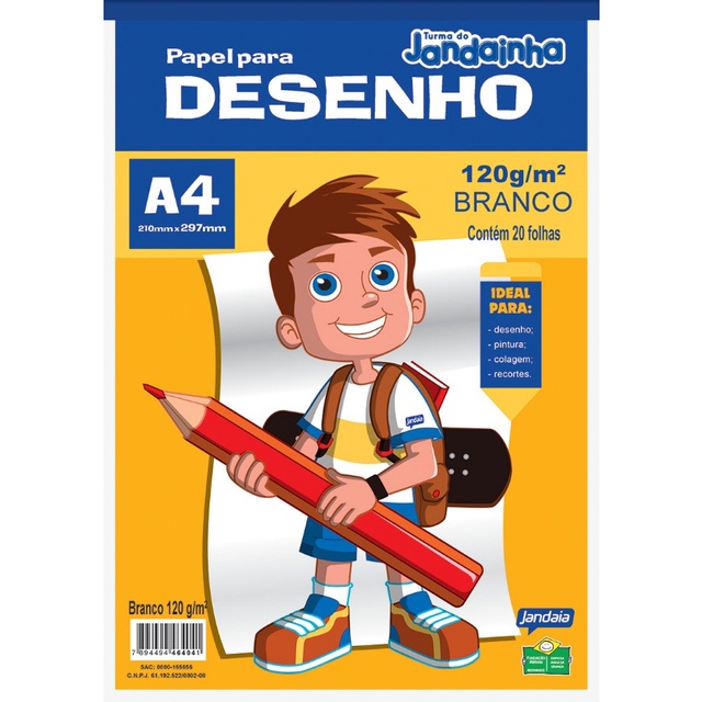 Bloco Desenho A4 Branco Jandaia 140g 20 Folhas Shopee Brasil 0711