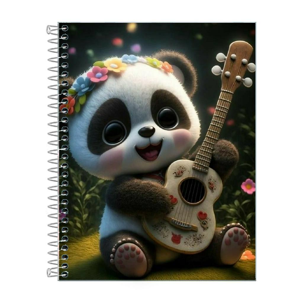 Caderno Panda 10 Matéria Escolar 160 Fls
