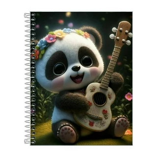 Caderno Panda 10 Matéria Escolar 160 Fls