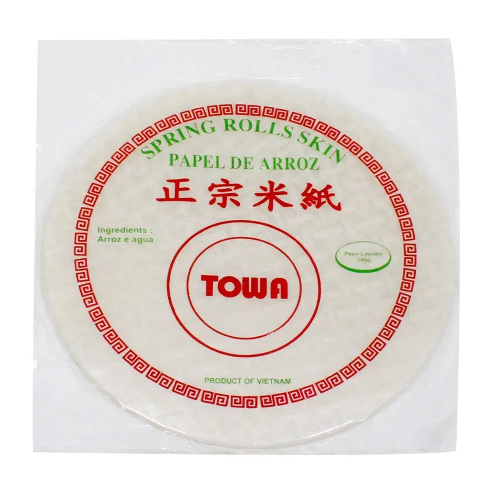 Papel de Arroz Rolinho Primavera Harumaki Rice Paper Towa 340g - Healthy's Alimentos