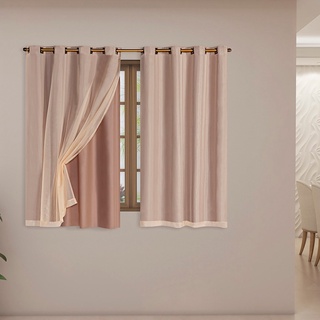 Cortina Corta luminosidade Blackout Pvc Com Tecido Voil 2,00 X 1,60 M Blecaute