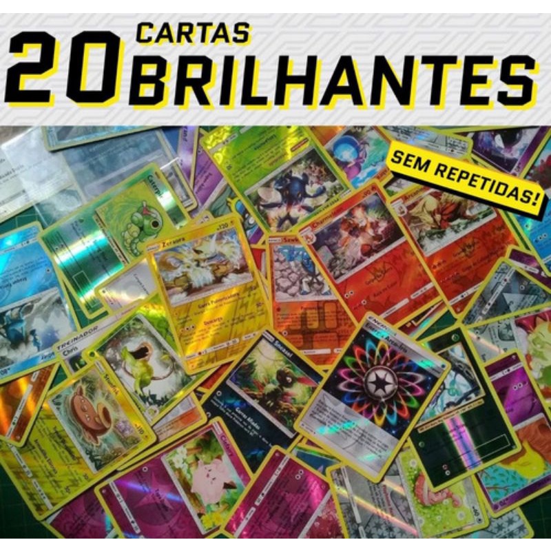 Lote De 20 Cartas Pokémon Brilhantes na Americanas Empresas