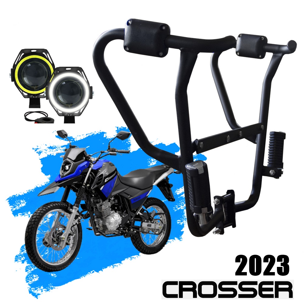 Protetor Carenagem Motor Xtz Crosser 150 2023 + Par De Led BLACK FRIDAY
