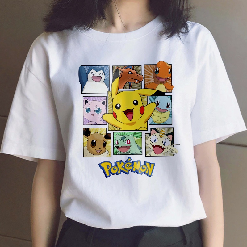 Camiseta Algodão Anime Pokemon Fofo Jigglypuff - Cinza