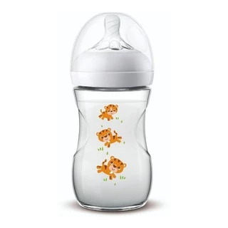 Mamadeira Pétala Anticólica 260ml Bico 1m+ Tigre Decorada Avent Philips Personalizada